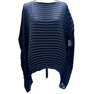 ISSEY MIYAKE BLACK BLOSSOM PLEATED SATIN SHIRT - NWT